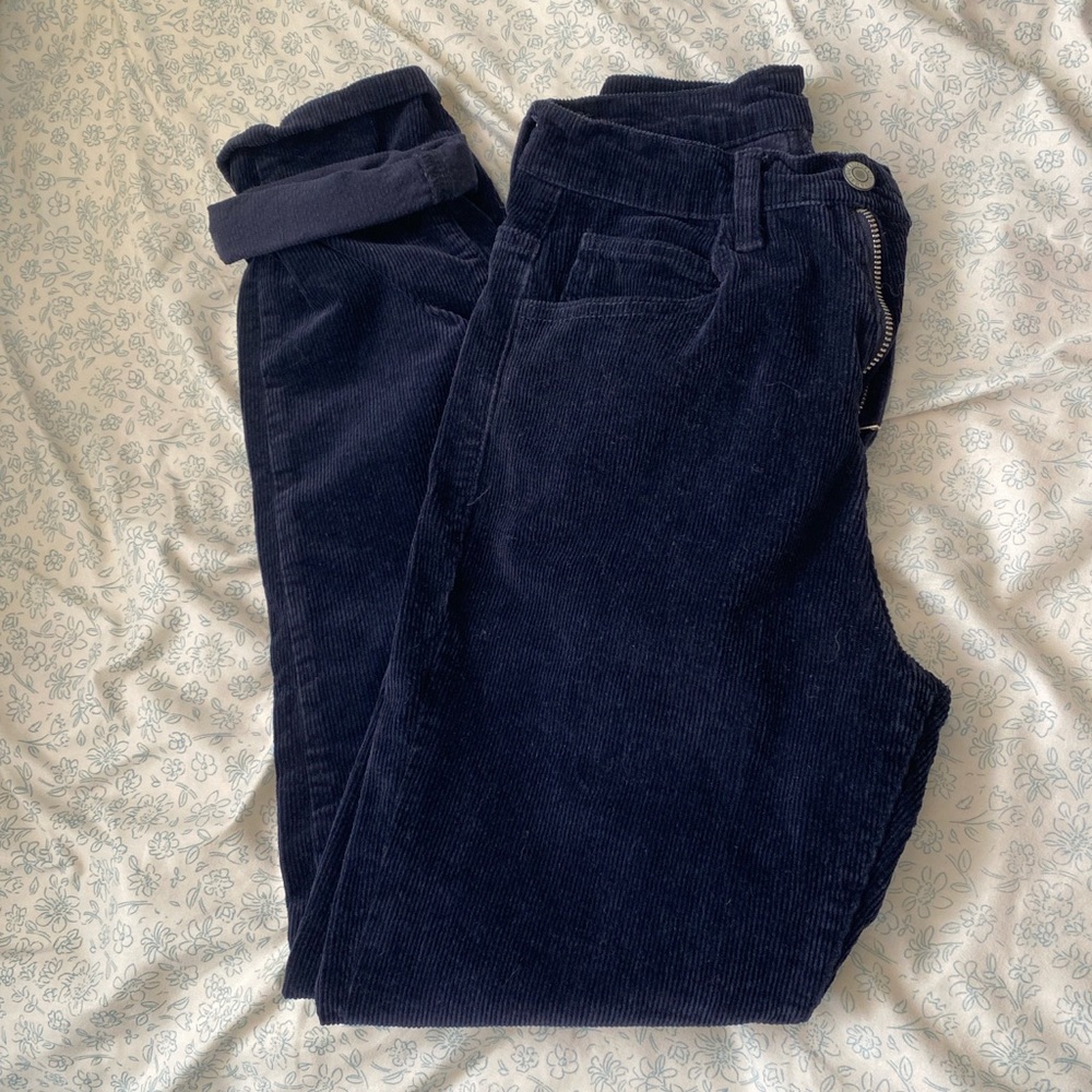Brandy Melville High Waisted Navy Corduroy Pants